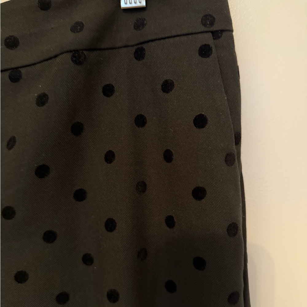 Talbots Black with Velvet Polka Dots ankle dress pants